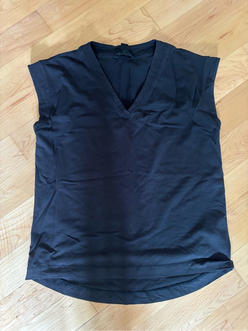 Athleta V-Neck Cap Sleeve Women's Top - Black